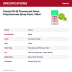 Tamiya PS-28 Fluorescent Green Polycarbonate Spray Paint, 100ml specifications