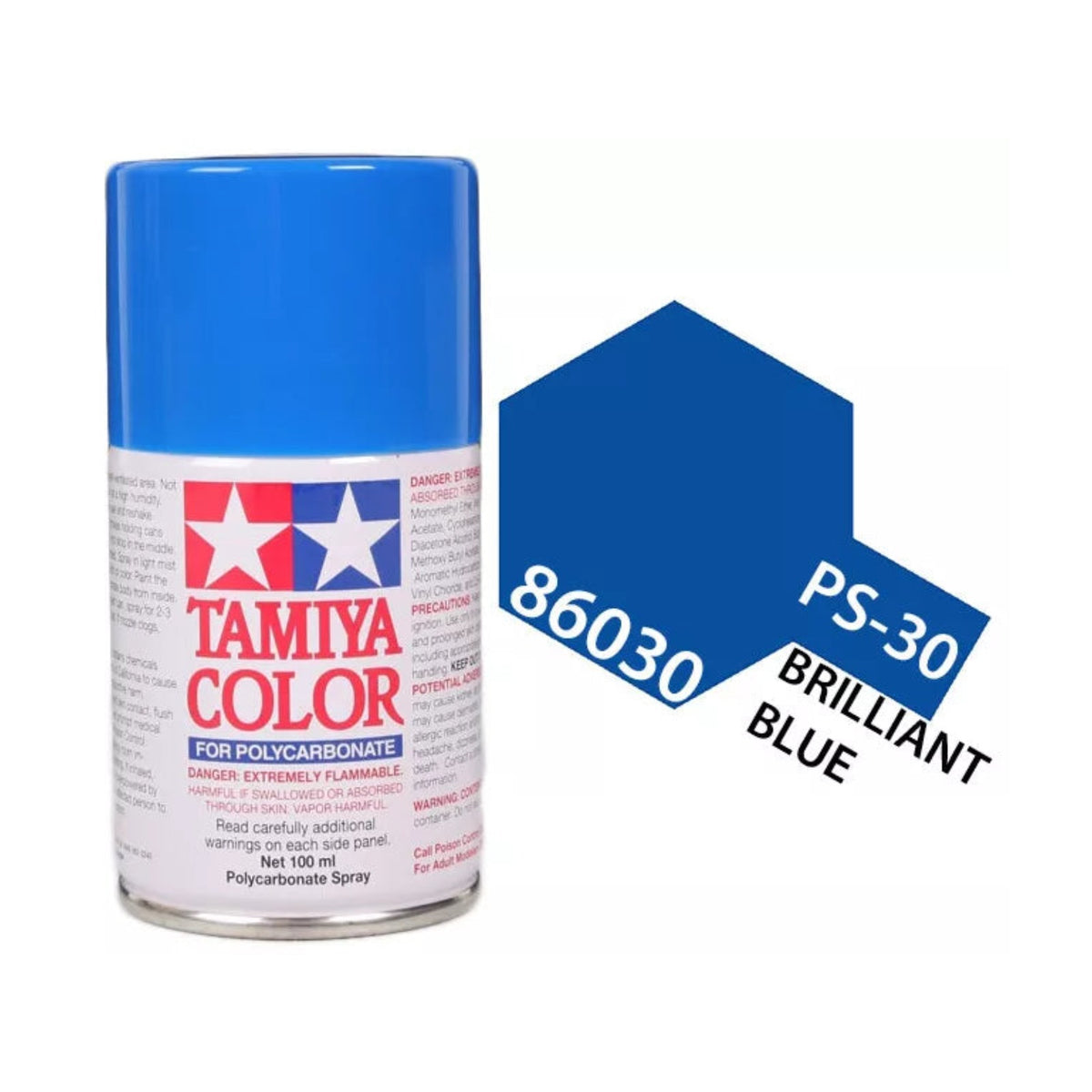 Tamiya PS-30 Brilliant Blue Polycarbonate Spray Paint, 100ml product photo