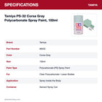 Tamiya PS-32 Corsa Gray Polycarbonate Spray Paint, 100ml specifications