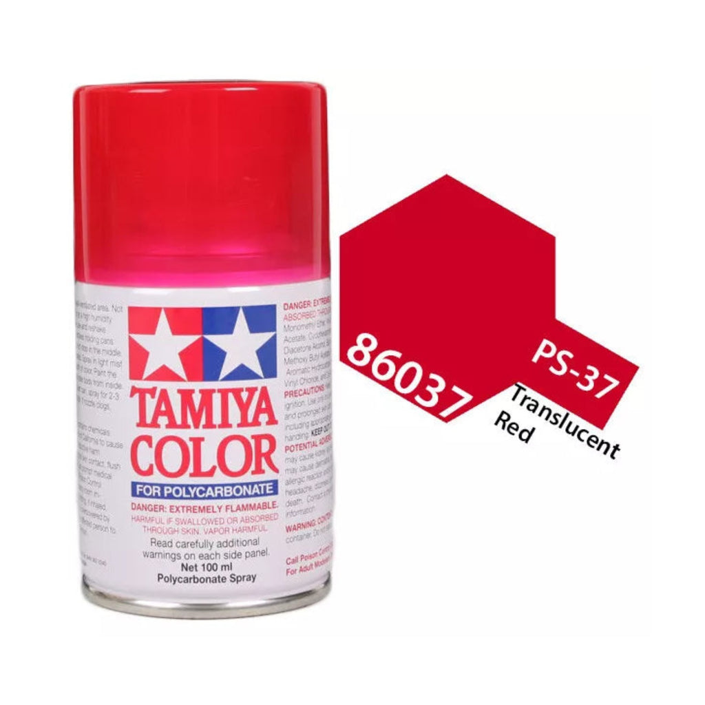 Tamiya PS-37 Translucent Red Polycarbonate Spray Paint, 100ml product photo