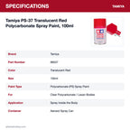 Tamiya PS-37 Translucent Red Polycarbonate Spray Paint, 100ml specifications