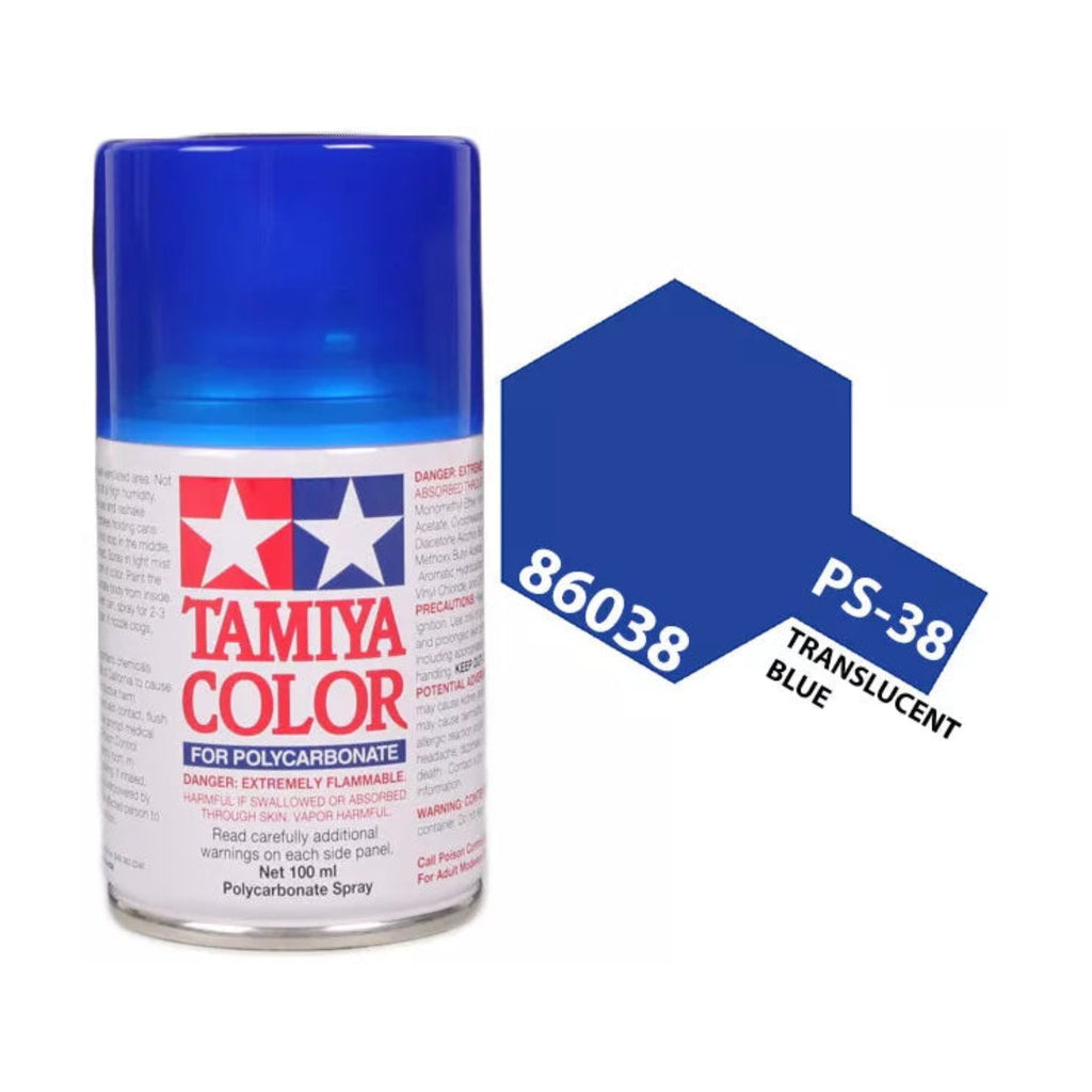 Tamiya PS-38 Translucent Blue Polycarbonate Spray Paint, 100ml product photo