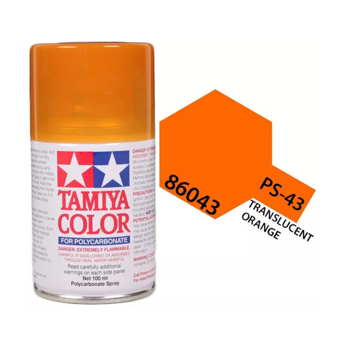 Tamiya PS-43 Translucent Orange Polycarbonate Spray Paint, 100ml product photo