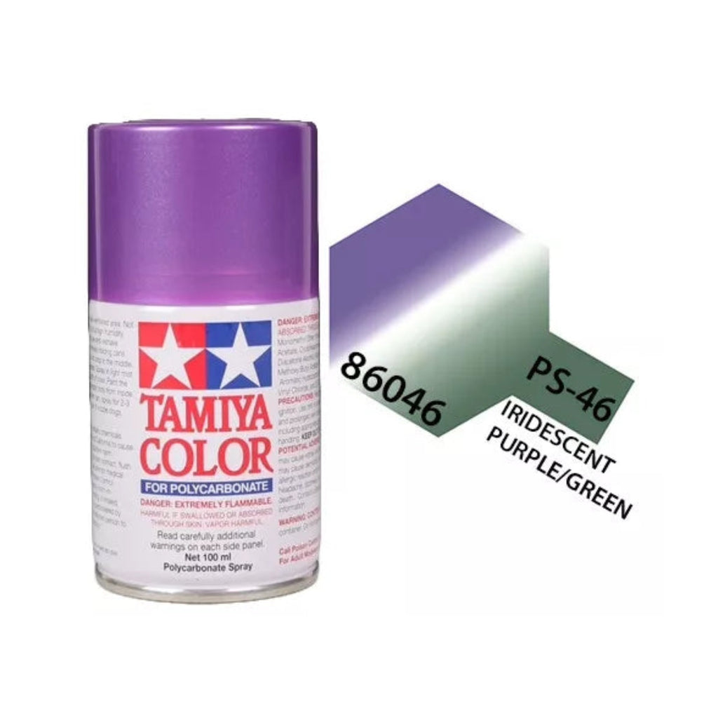 Tamiya PS-46 Purple/Green Iridescent Polycarbonate Spray Paint, 100ml product photo