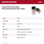 Tamiya PS-53 Lame Flake Polycarbonate Spray Paint, 100ml specifications