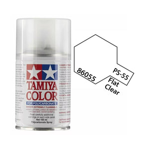 Tamiya PS-55 Flat Clear Polycarbonate Spray Paint, 100ml (86055)