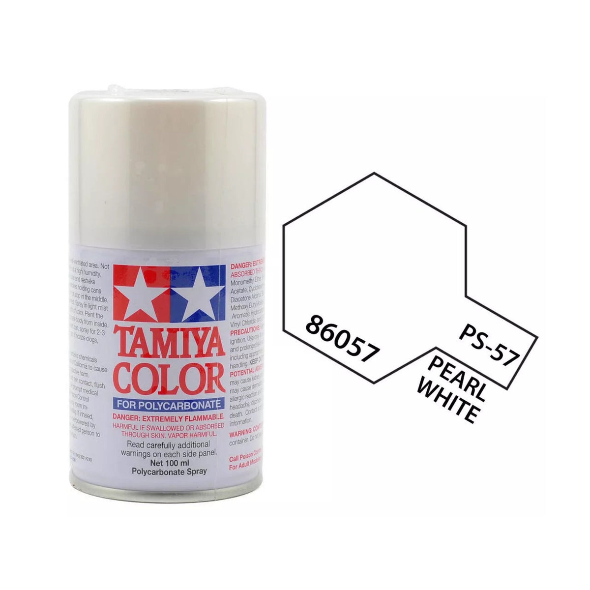 Tamiya PS-57 Pearl White Polycarbonate Spray Paint, 100ml product photo