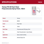 Tamiya PS-58 Pearl Clear Polycarbonate Spray Paint, 100ml specifications