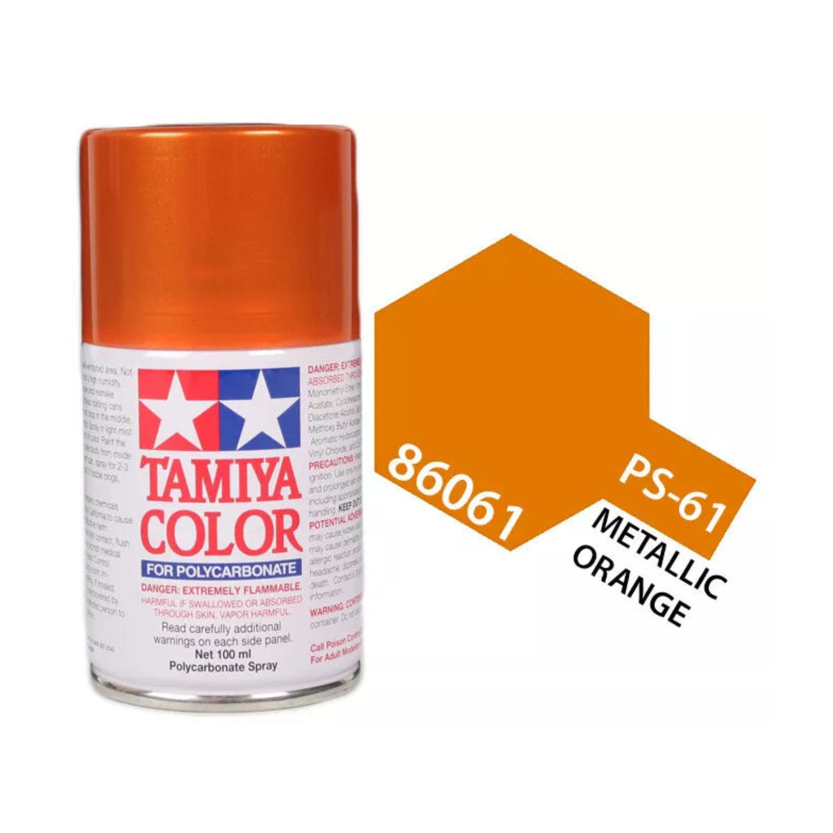 Tamiya PS-61 Metallic Orange Polycarbonate Spray Paint, 100ml product photo