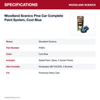 Woodland Scenics Pine Car Complete Paint System, Cool Blue specifications