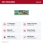 Guillow's P-51D Mustang balsa kit key features
