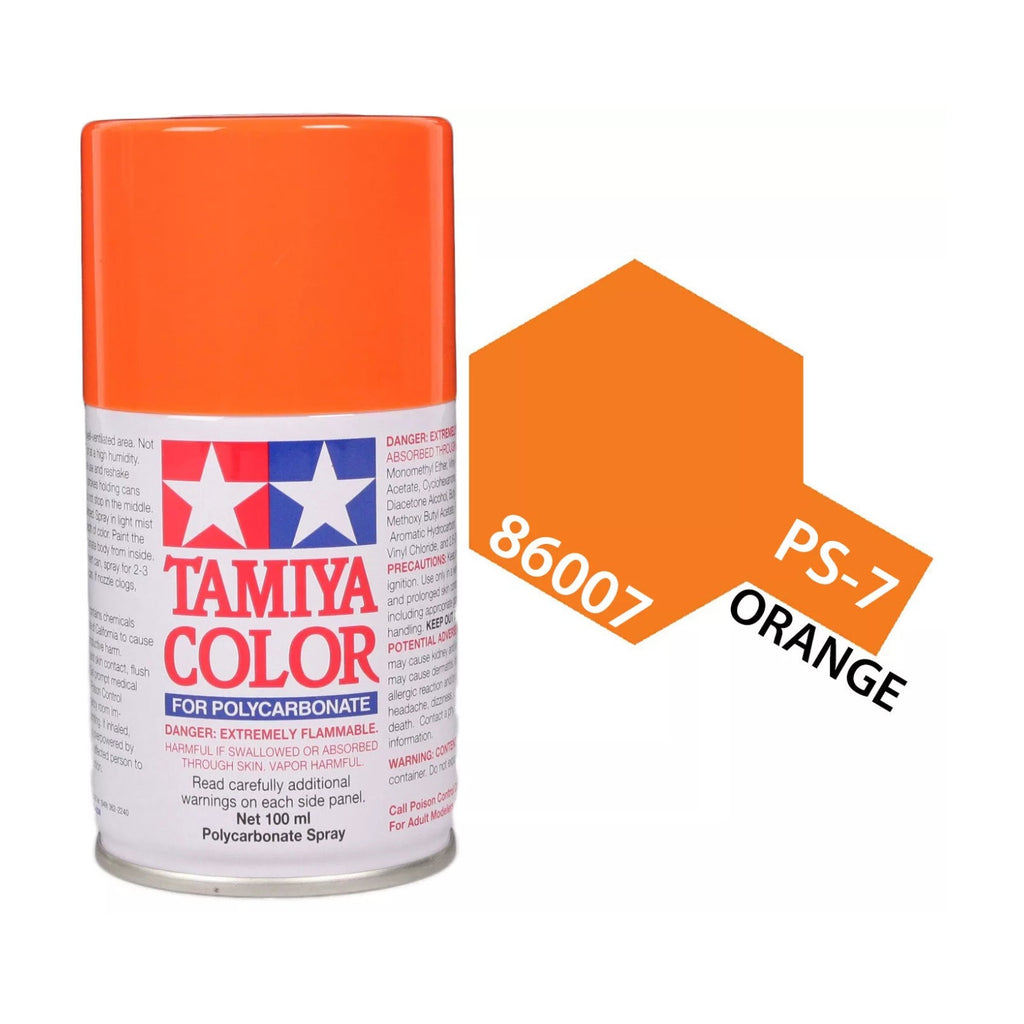 Tamiya PS-7 Orange Polycarbonate Spray Paint, 100ml product photo