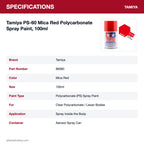 Tamiya PS-60 Mica Red Polycarbonate Spray Paint, 100ml specifications