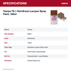 Tamiya TS-1 Red Brown Lacquer Spray Paint, 100ml specifications