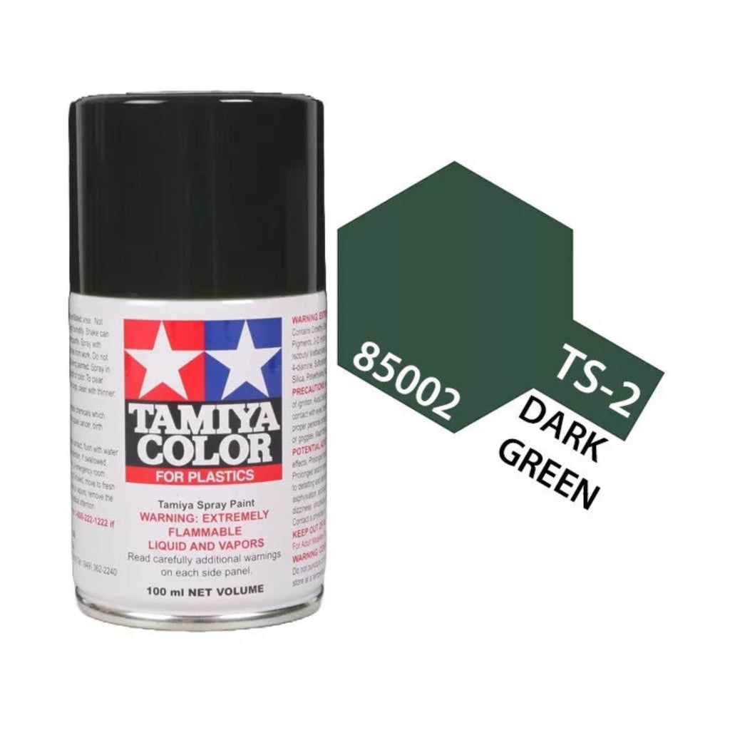Tamiya TS-2 Dark Green Lacquer Spray Paint, 100ml product photo