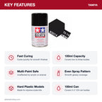 Tamiya TS-14 Black Lacquer Spray Paint, 100ml key features