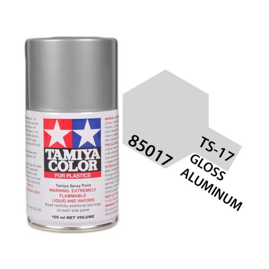 Tamiya TS-17 Gloss Aluminum Lacquer Spray Paint, 100ml product photo