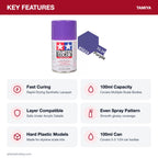 Tamiya TS-24 Purple Lacquer Spray Paint, 100ml key features