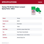 Tamiya TS-35 Park Green Lacquer Spray Paint, 100ml specifications