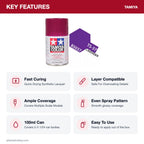 Tamiya TS-37 Lavender Lacquer Spray Paint, 100ml key features