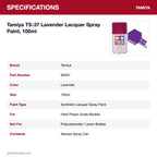 Tamiya TS-37 Lavender Lacquer Spray Paint, 100ml specifications