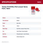 Tamiya TS-39 Mica Red Lacquer Spray Paint, 100ml specifications