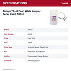 Tamiya TS-45 Pearl White Lacquer Spray Paint, 100ml specifications