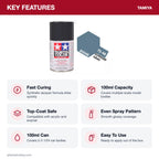 Tamiya TS-48 Gun Gray Lacquer Spray Paint, 100ml key features