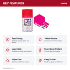 Tamiya TS-74 Clear Red Lacquer Spray Paint, 100ml key features