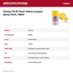 Tamiya TS-97 Pearl Yellow Lacquer Spray Paint, 100ml specifications