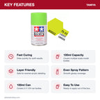 Tamiya TS-22 Light Green Lacquer Spray Paint, 100ml key features