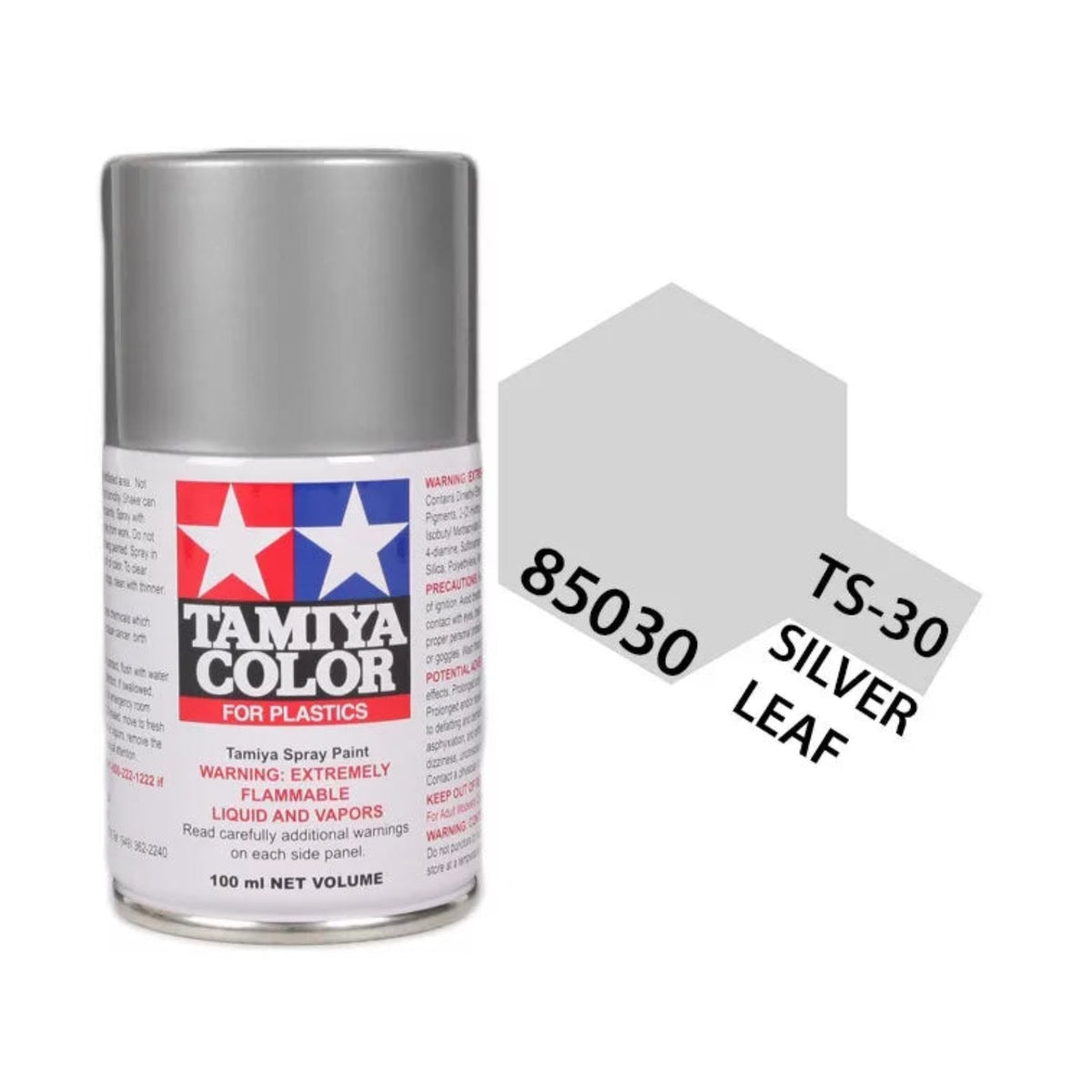 Tamiya TS-30 Silver Leaf Lacquer Spray Paint, 100ml product photo
