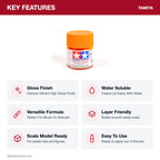 Tamiya Acrylic Mini X-6 Orange Paint, 10ml key features