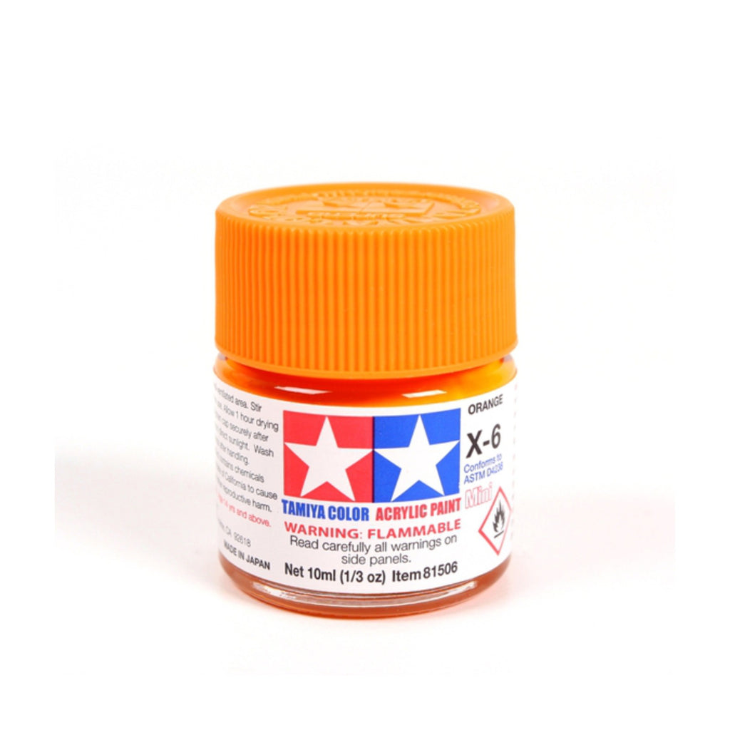 Tamiya Acrylic Mini X-6 Orange Paint, 10ml product photo