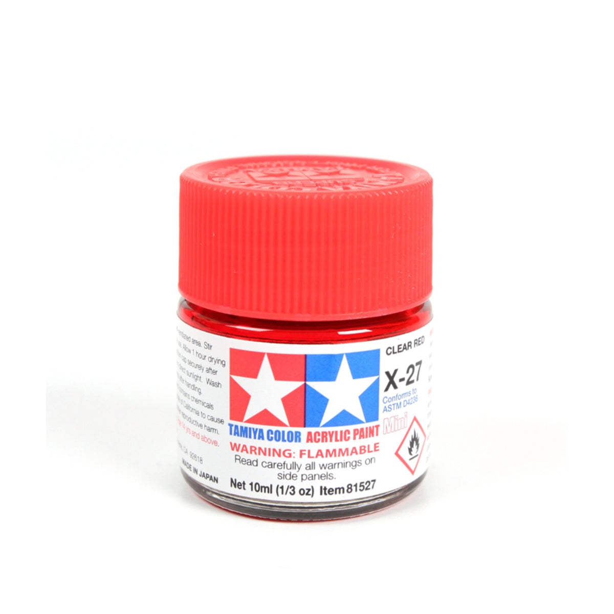 Tamiya Acrylic Mini X-27 Clear Red Paint, 10ml product photo