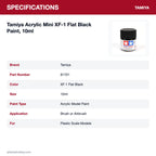 Tamiya Acrylic Mini XF-1 Flat Black Paint, 10ml specifications