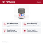 Tamiya Acrylic Mini XF-56 Metallic Grey Paint, 10ml key features