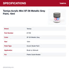 Tamiya Acrylic Mini XF-56 Metallic Grey Paint, 10ml specifications