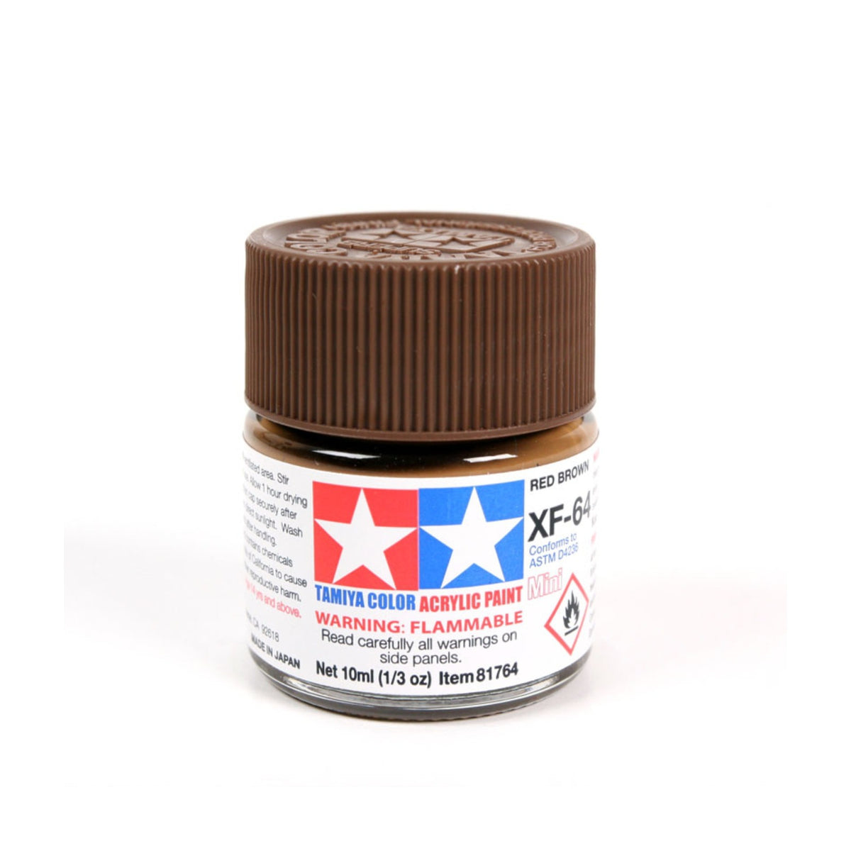 Tamiya Acrylic Mini XF-64 Red Brown Paint, 10ml product photo
