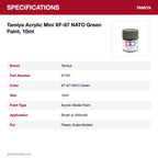 Tamiya Acrylic Mini XF-67 NATO Green Paint, 10ml specifications