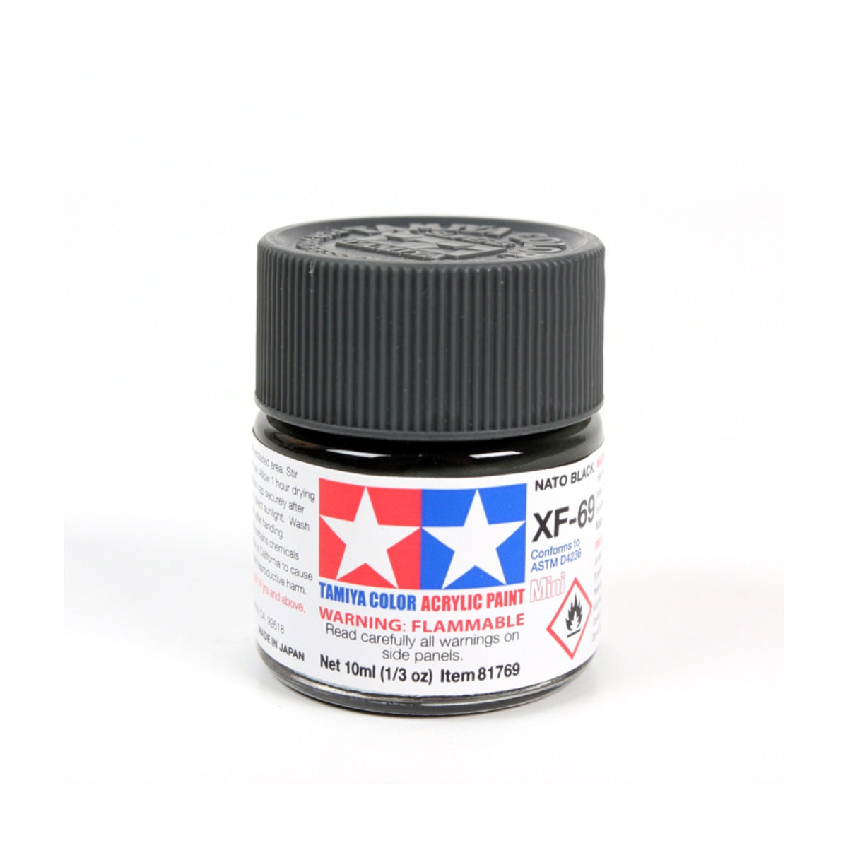 Tamiya Acrylic Mini XF-69 NATO Black Paint, 10ml product photo