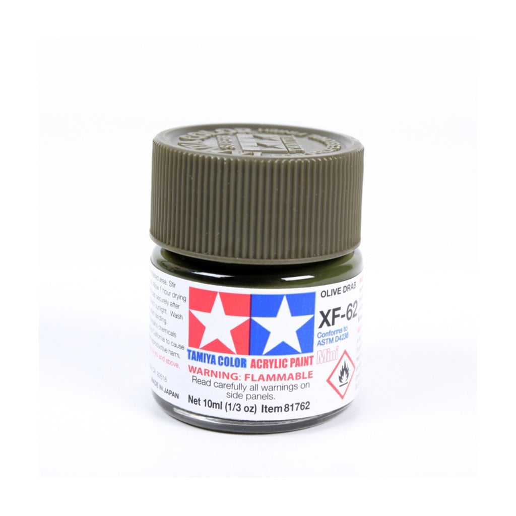 Tamiya Acrylic Mini XF-62 Olive Drab Paint, 10ml product photo