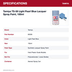 Tamiya TS-58 Light Pearl Blue Lacquer Spray Paint, 100ml specifications