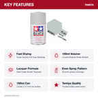 Tamiya TS-81 Royal Light Gray Lacquer Spray Paint, 100ml key features