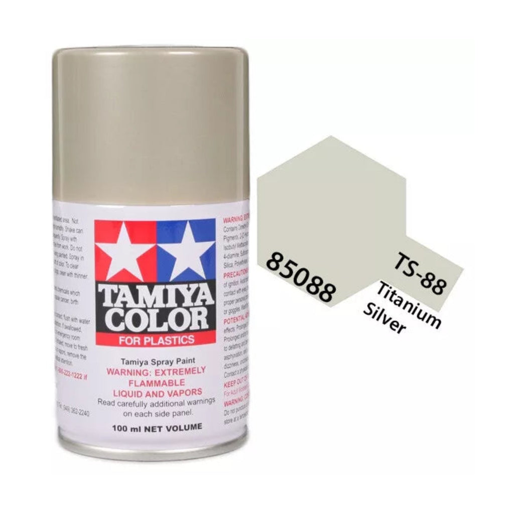 Tamiya TS-88 Titanium Silver Lacquer Spray Paint, 100ml product photo
