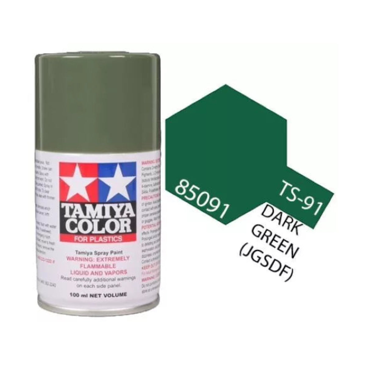 Tamiya TS-91 Dark Green (JGSDF) Lacquer Spray Paint, 100ml product photo