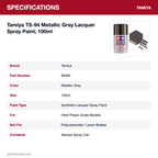 Tamiya TS-94 Metallic Gray Lacquer Spray Paint, 100ml specifications