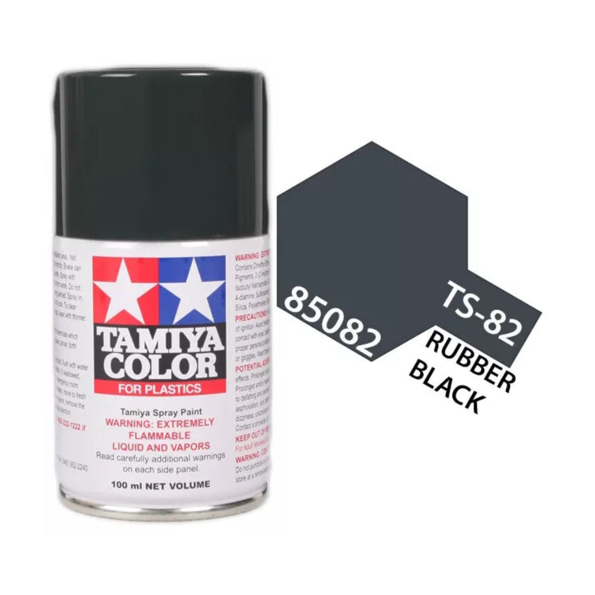 Tamiya TS-82 Black Rubber Lacquer Spray Paint, 100ml product photo
