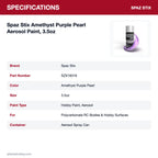 Spaz Stix Amethyst Purple Pearl Aerosol Paint, 3.5oz specifications