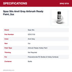 Spaz Stix Anvil Gray Airbrush Ready Paint, 2oz specifications
